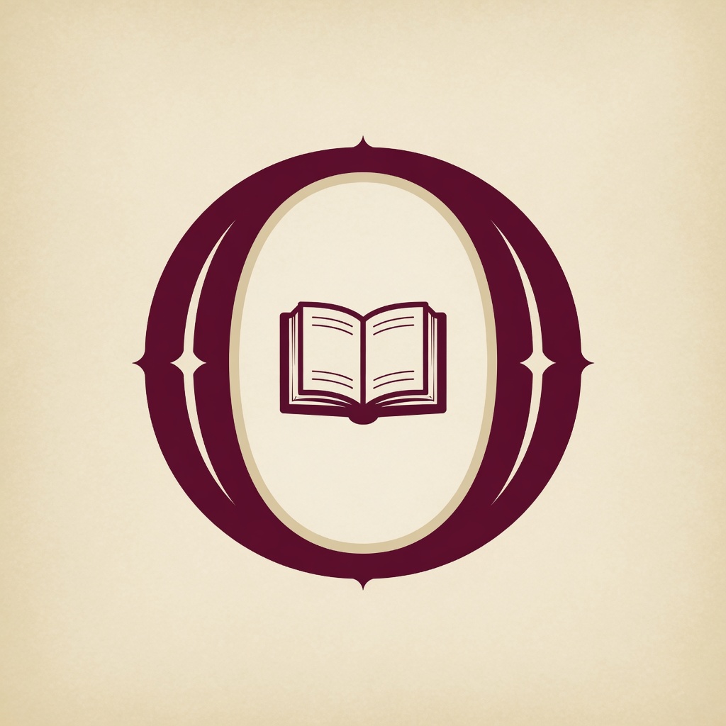 Letter O with open book inside